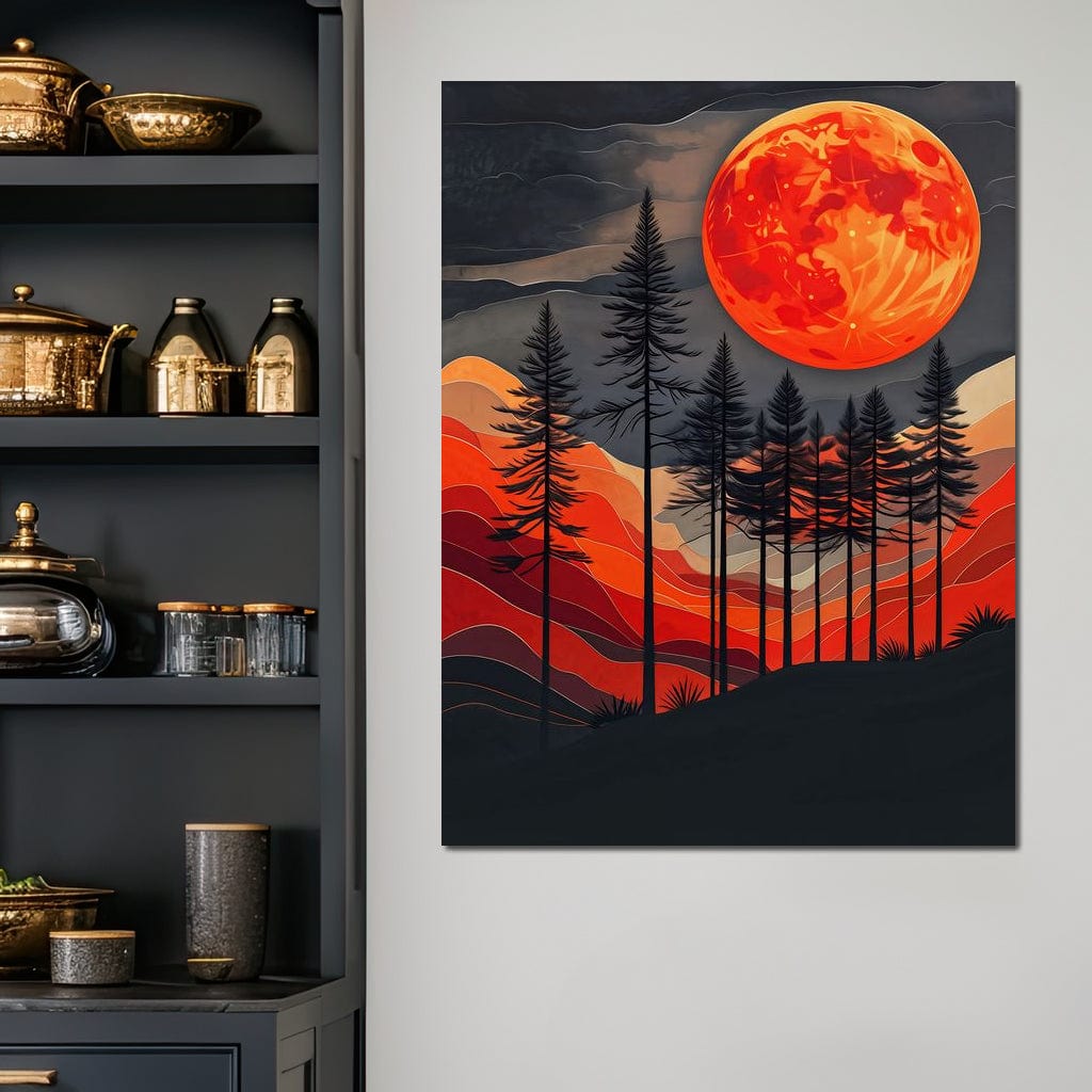 Blood Moon Forest Canvas Wall Art