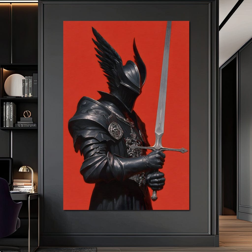 Midnight Vanguard Knight Oath Canvas Wall Art