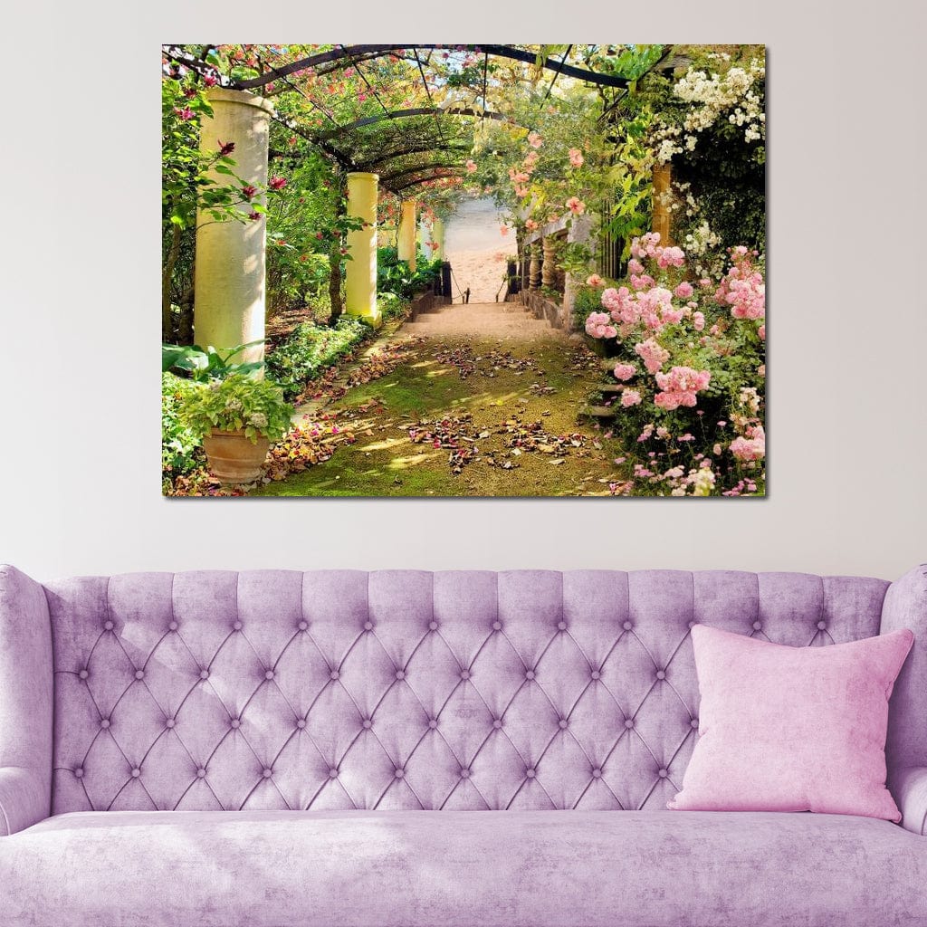 Floral Walkway Canvas Wall Art