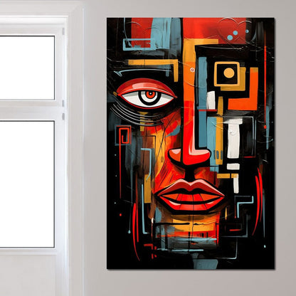 Twilight in Cubist Metropolis Canvas Wall Art