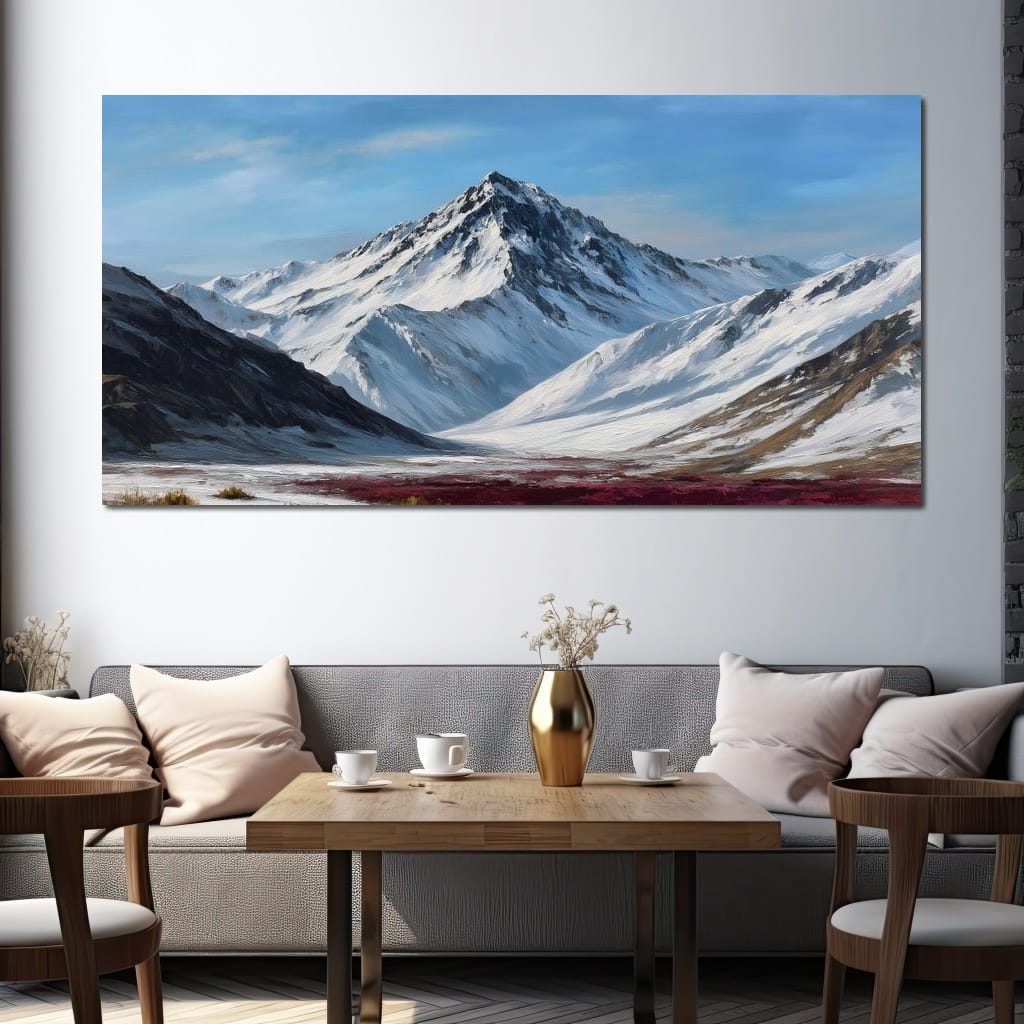 Snowy Alpine Peak Canvas Wall Art