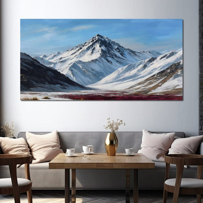 Snowy Alpine Peak Canvas Wall Art