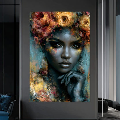 Gilded Petals Of Royal Grace Canvas Wall Art