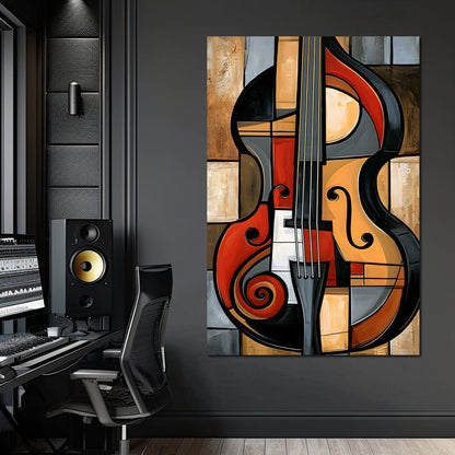 Rhythm of Fragmented Geometric Strings Canvas Wall Art
