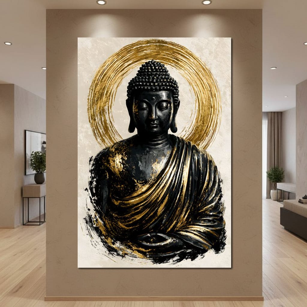 Silent Radiance of the Gilded Soul Canvas Wall Art