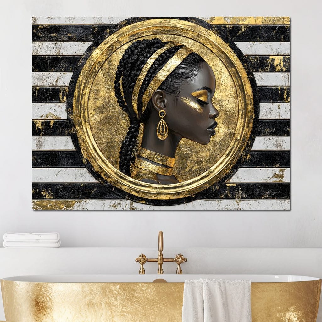 Golden Regal Afro Majesty Canvas Wall Art