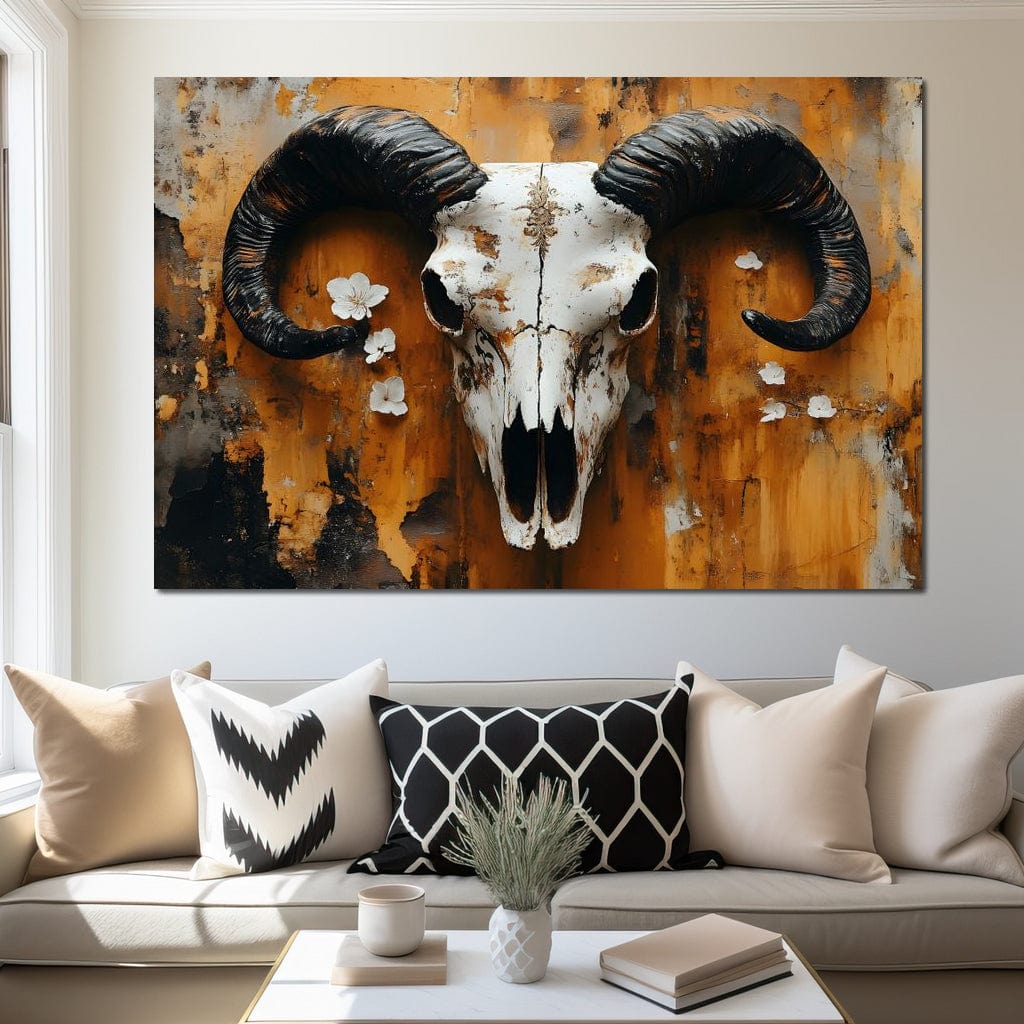 Horned Essence Rustic Elegance Canvas Wall Art