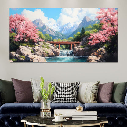 Bridge Over Tranquil Waters Canvas Wall Art