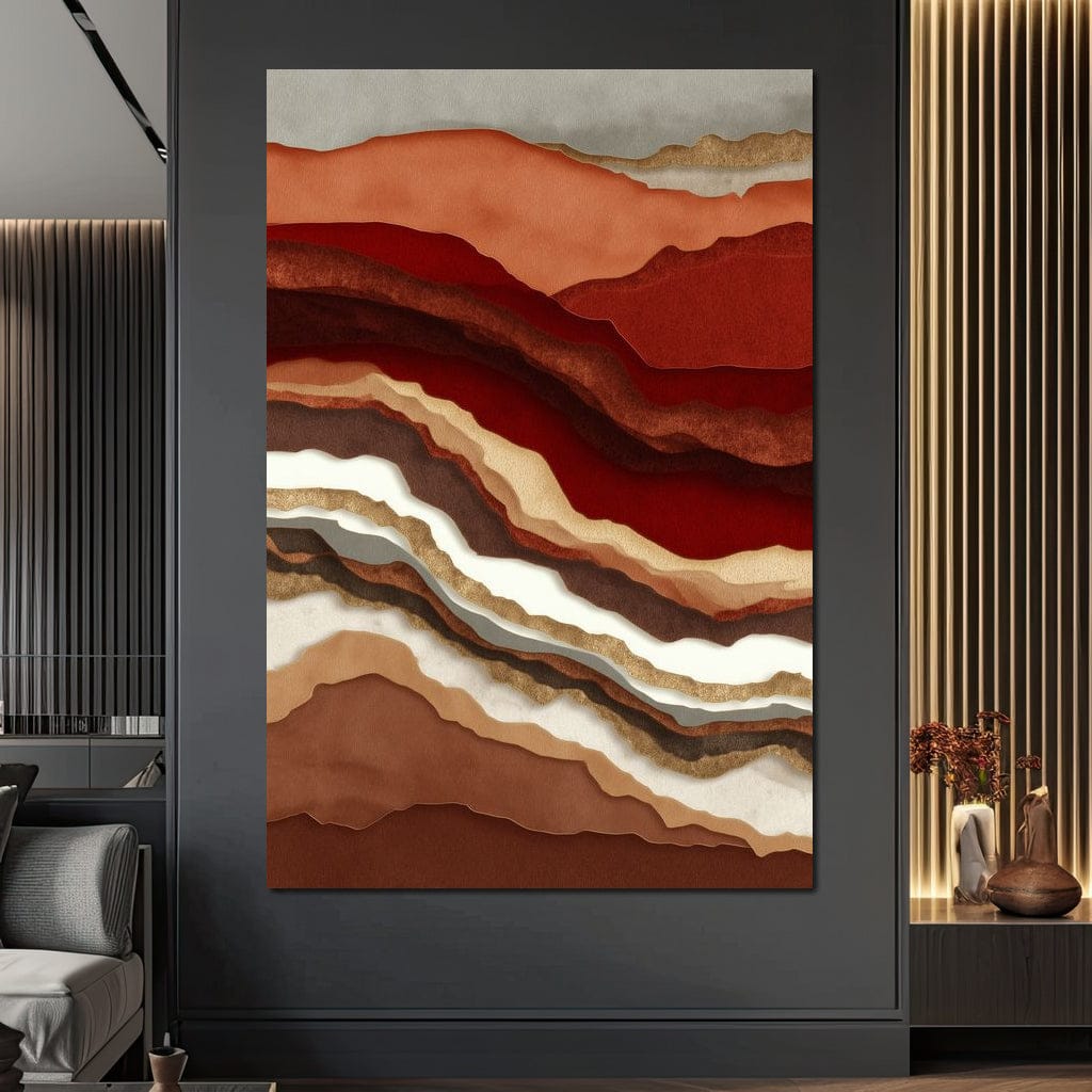 Desert Strata Gold Ridges Canvas Wall Art