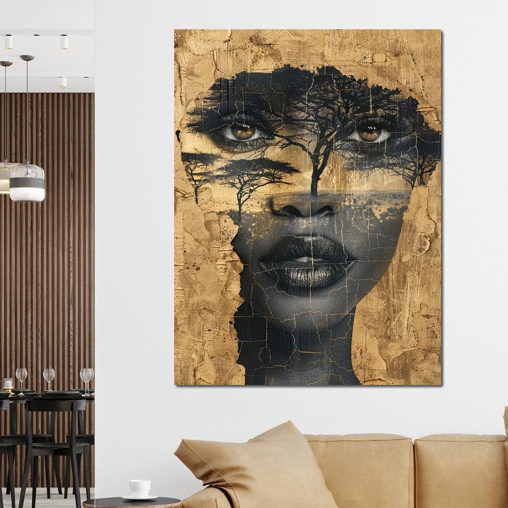 Golden Gaze Through the Jungle Canvas Wall Art