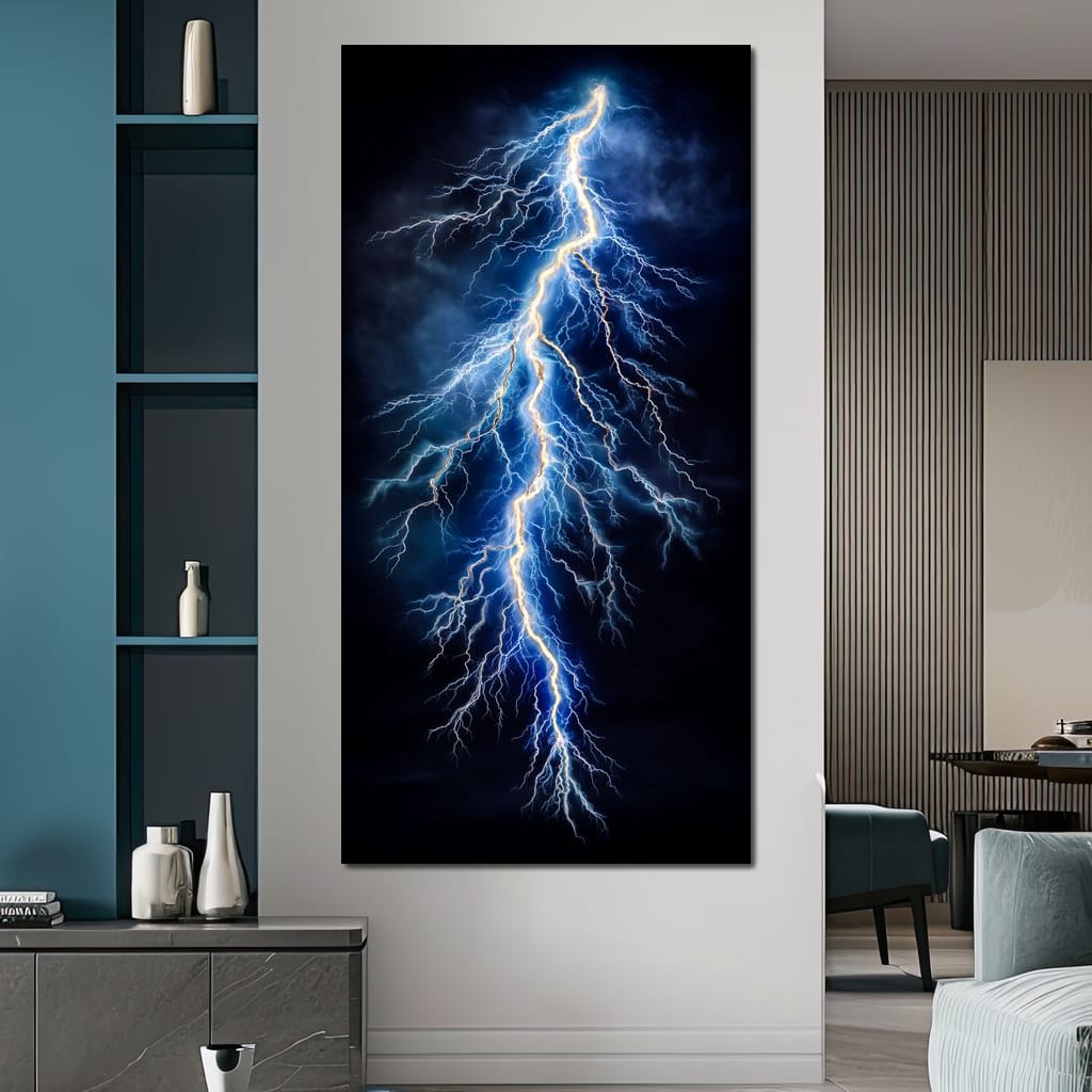 Lightning Storm Strike Canvas Wall Art