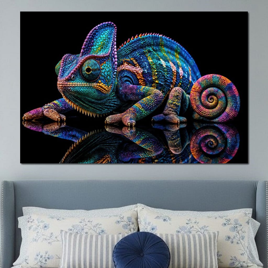 Chromatic Chameleon Canvas Wall Art
