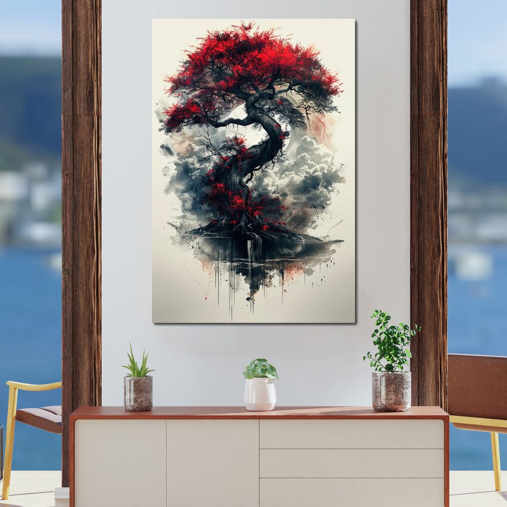 Sanguine Canopy Resilience Canvas Wall Art