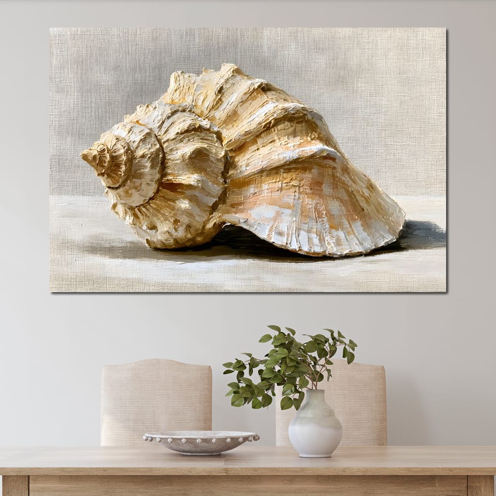 Tidal Rhythms of Coastal Shell Canvas Wall Art