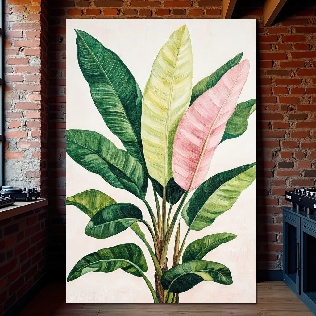 Tropical Leaf Symphony Canvas Wall Art