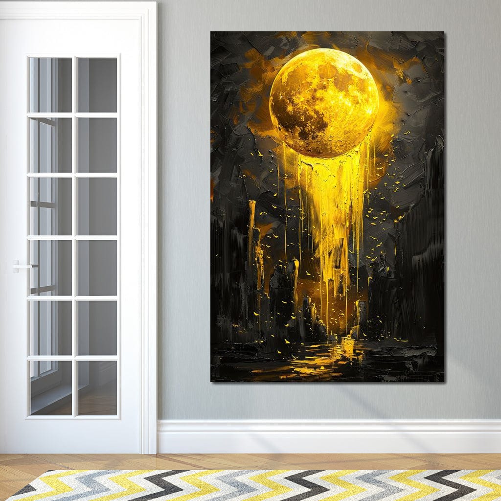 Golden Monolith Meltdown Canvas Wall Art