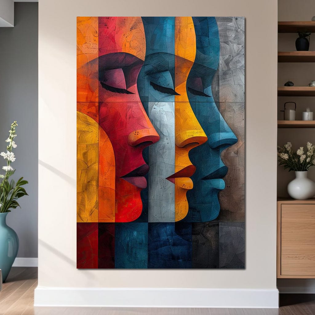 Chromatic Contours Converge Canvas Wall Art