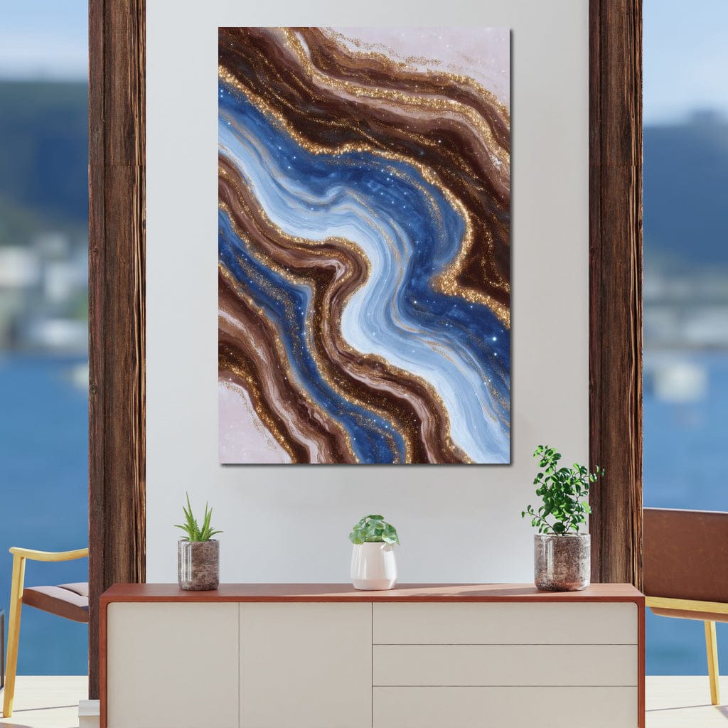 Golden River Geode Swirl Canvas Wall Art