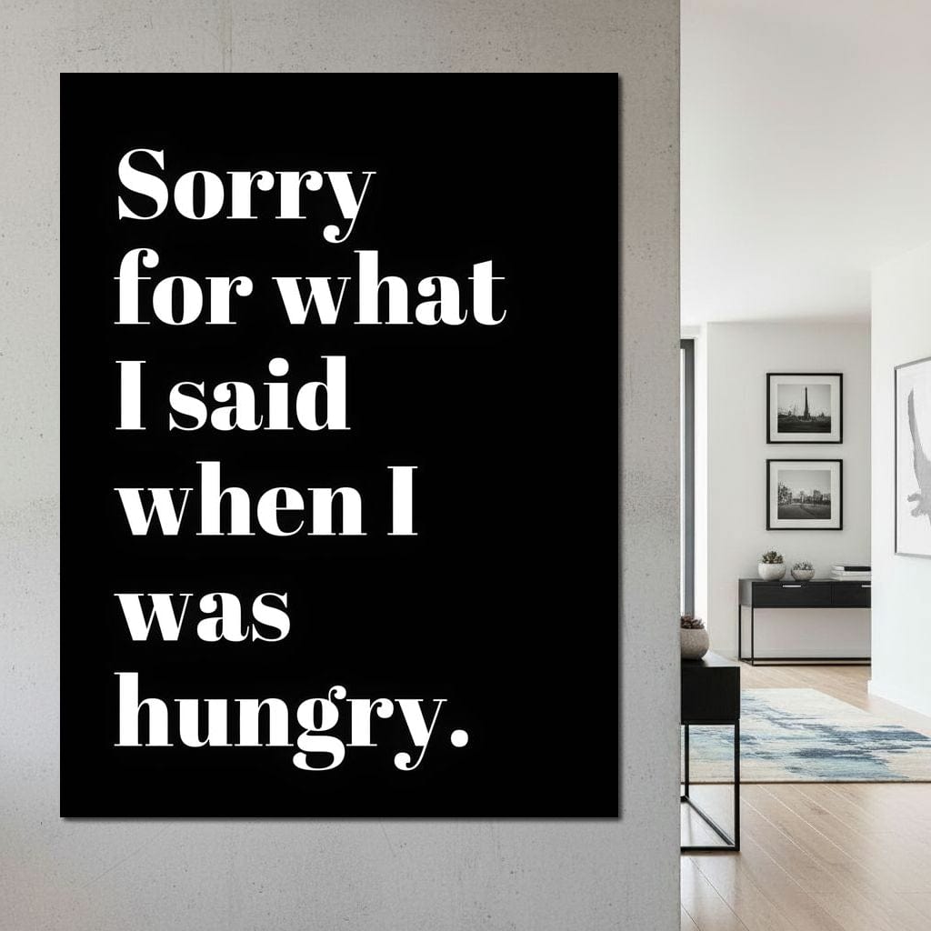 Apology Before Snacks Take Over Canvas Wall Art