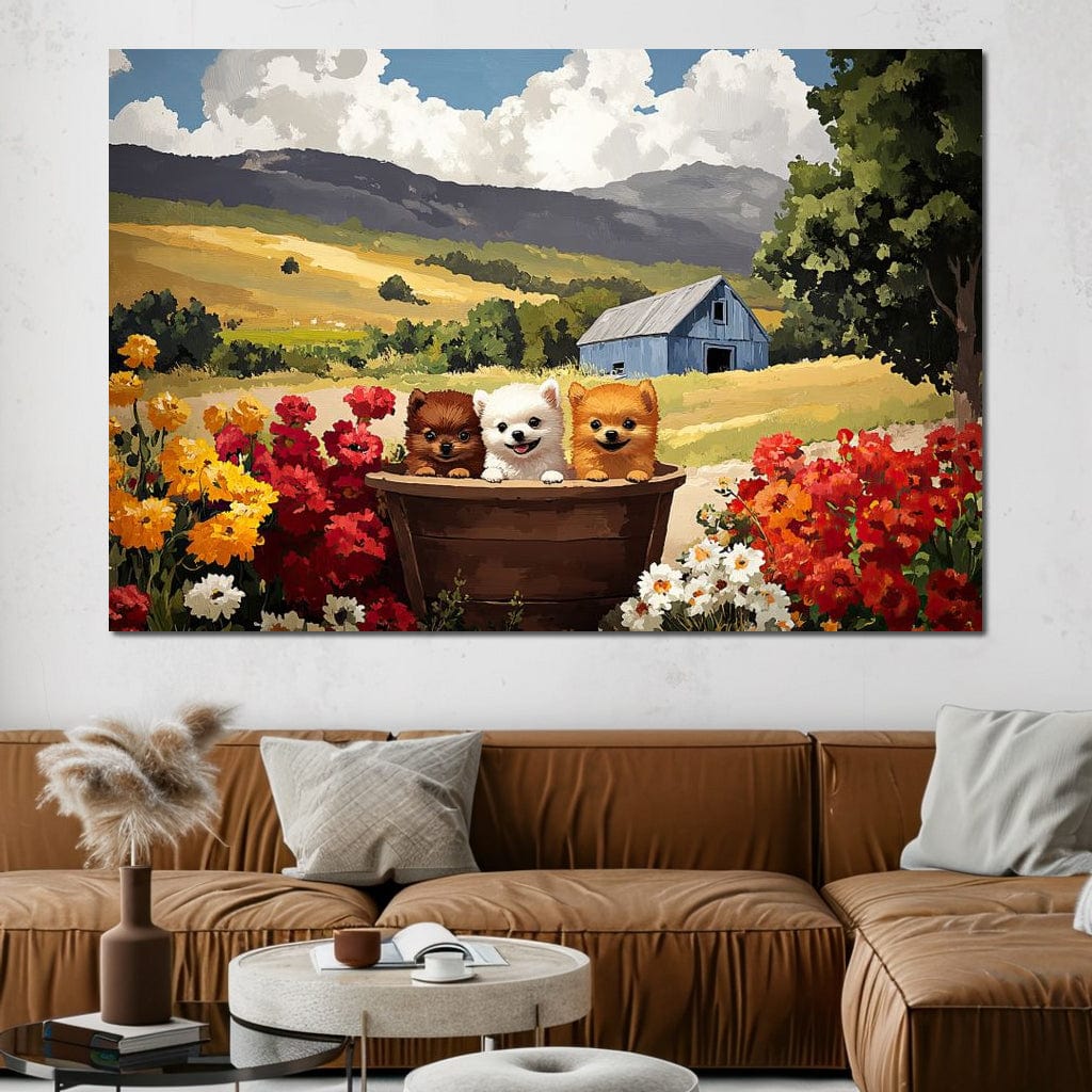 Fluffy Trio Canvas Wall Art