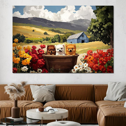 Fluffy Trio Canvas Wall Art