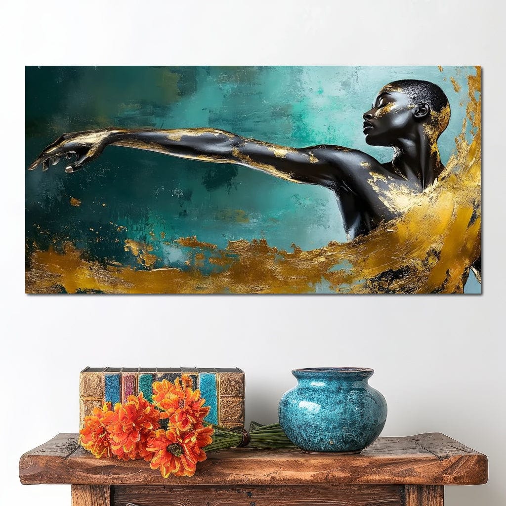 Golden Essence of Movement Canvas Wall Art