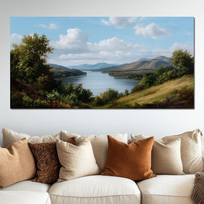 Lakeside Valley Vista Sky Canvas Wall Art