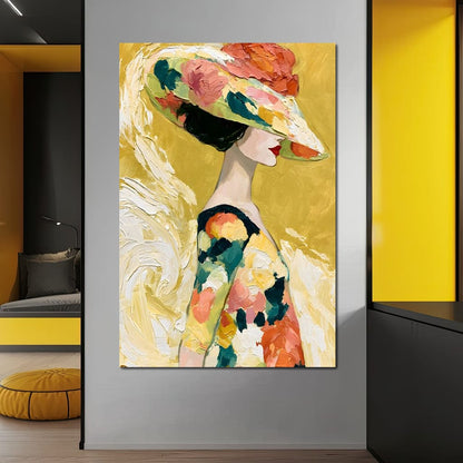 Golden Garden Gala Silhouette Canvas Wall Art