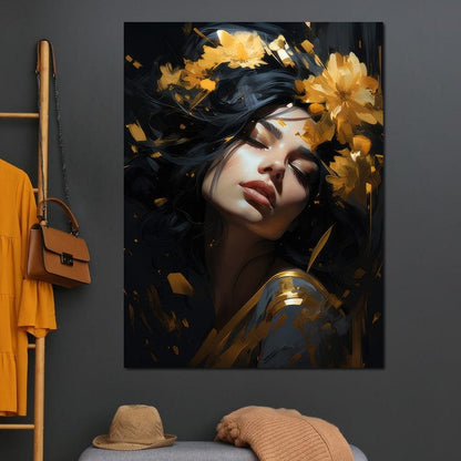 Regal Floral Headpiece Canvas Wall Art