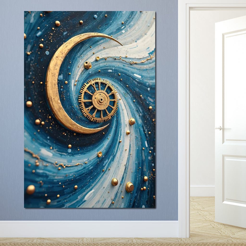 Celestial Clockwork Symphony Canvas Wall Art