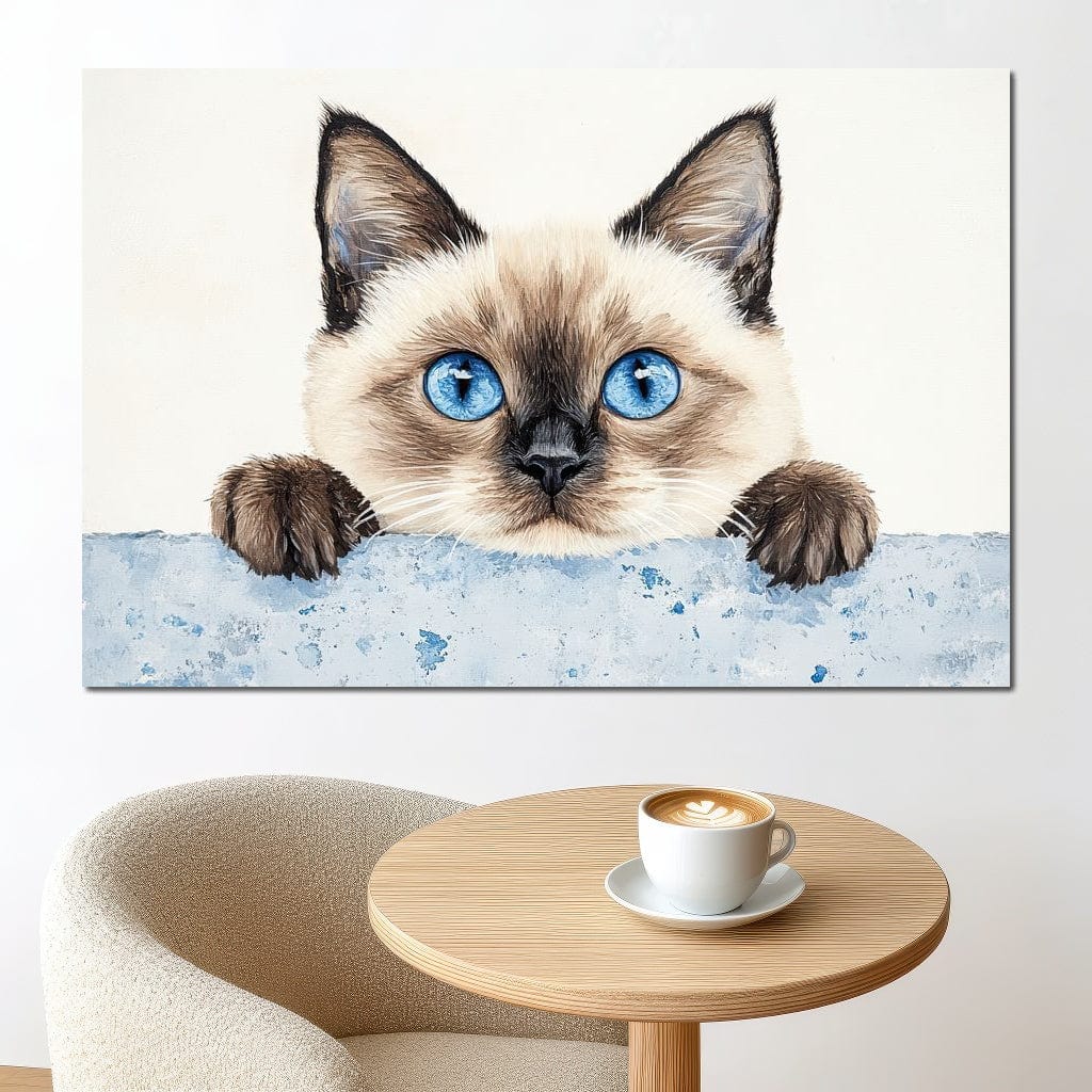 Curious Glance of Feline Eyes Canvas Wall Art