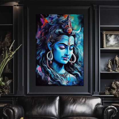 Lord Shiva's Contemplation Canvas Wall Art