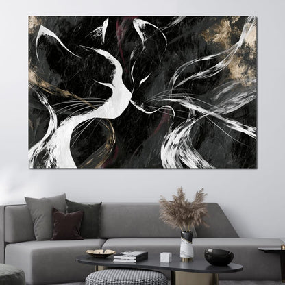 Gentle Souls Touching Their Cold Noses Canvas Wall Art