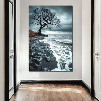 Windswept Shore Solitude Canvas Wall Art
