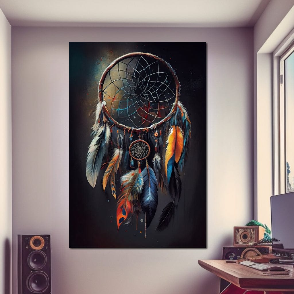 Dreamcatcher & Feathers Canvas Wall Art
