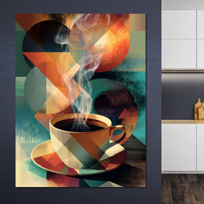 Geometric Morning Steam Ritual Canvas Wall Art