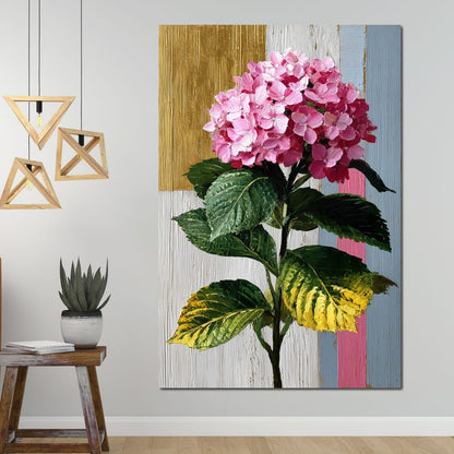 Pink Hydrangea Garden Glow Canvas Wall Art
