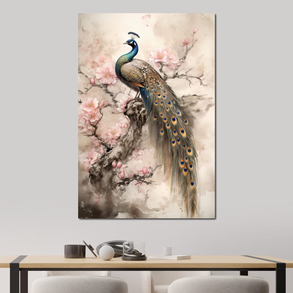 Longtailed Peacock Canvas Wall Art