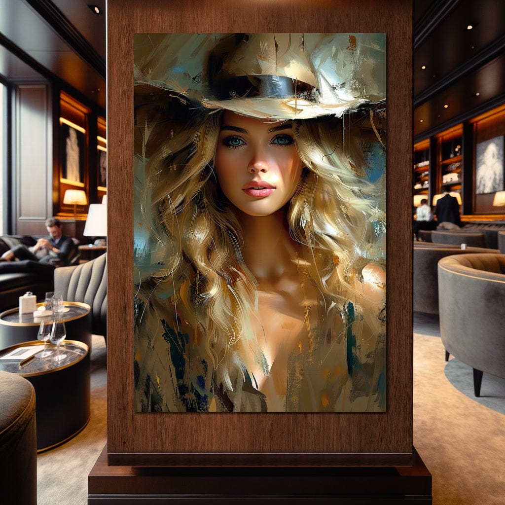Golden Serenity Portrait Canvas Wall Art