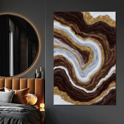 Gilded Marble River Flow Canvas Wall Art