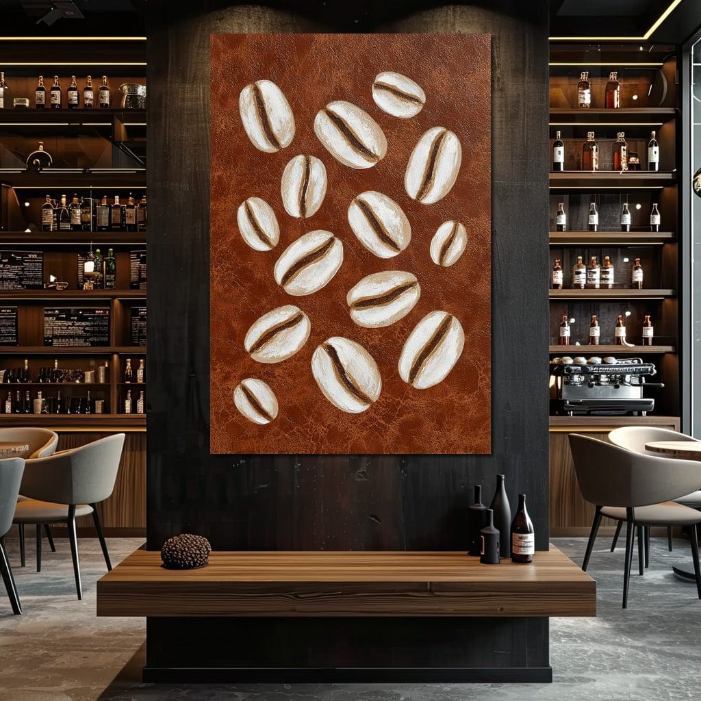 Coffee Beans Brown Background Canvas Wall Art