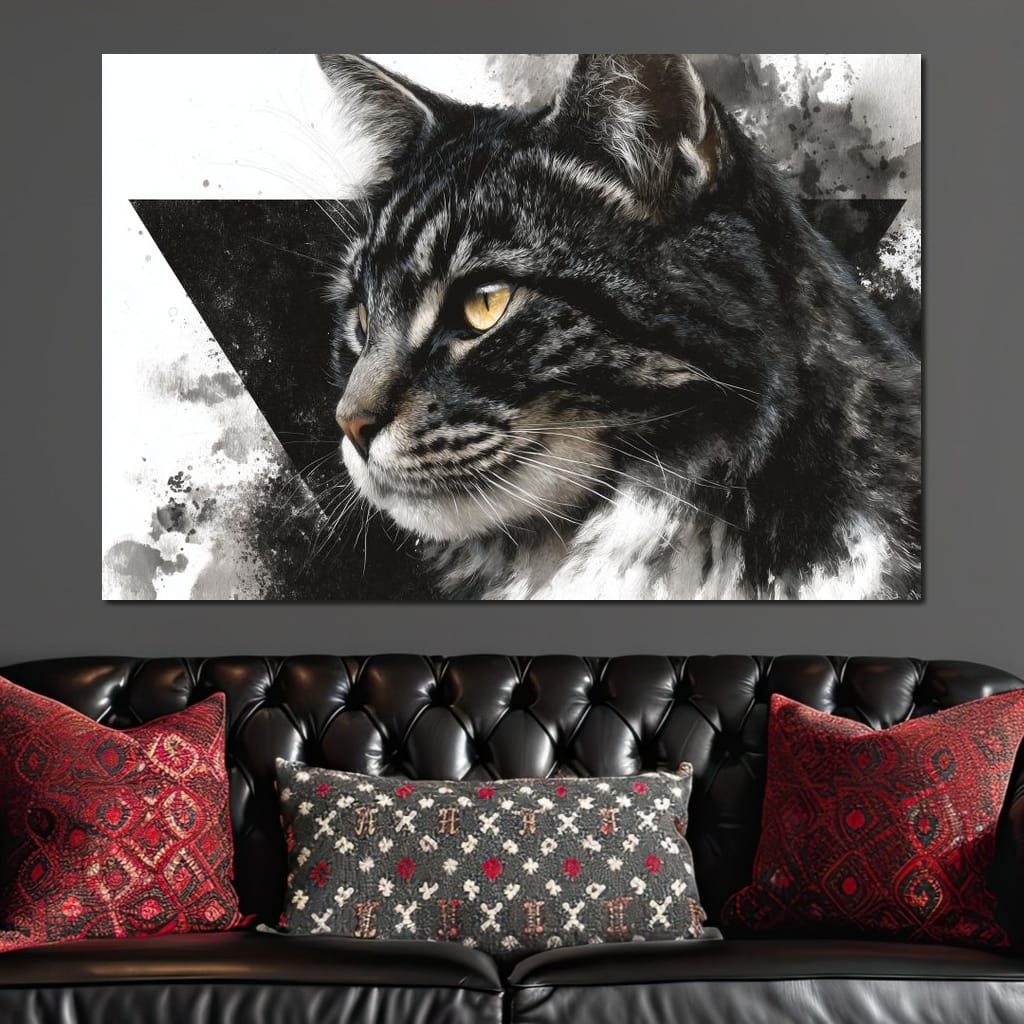 Golden Eyed Tabby Portrait Canvas Wall Art