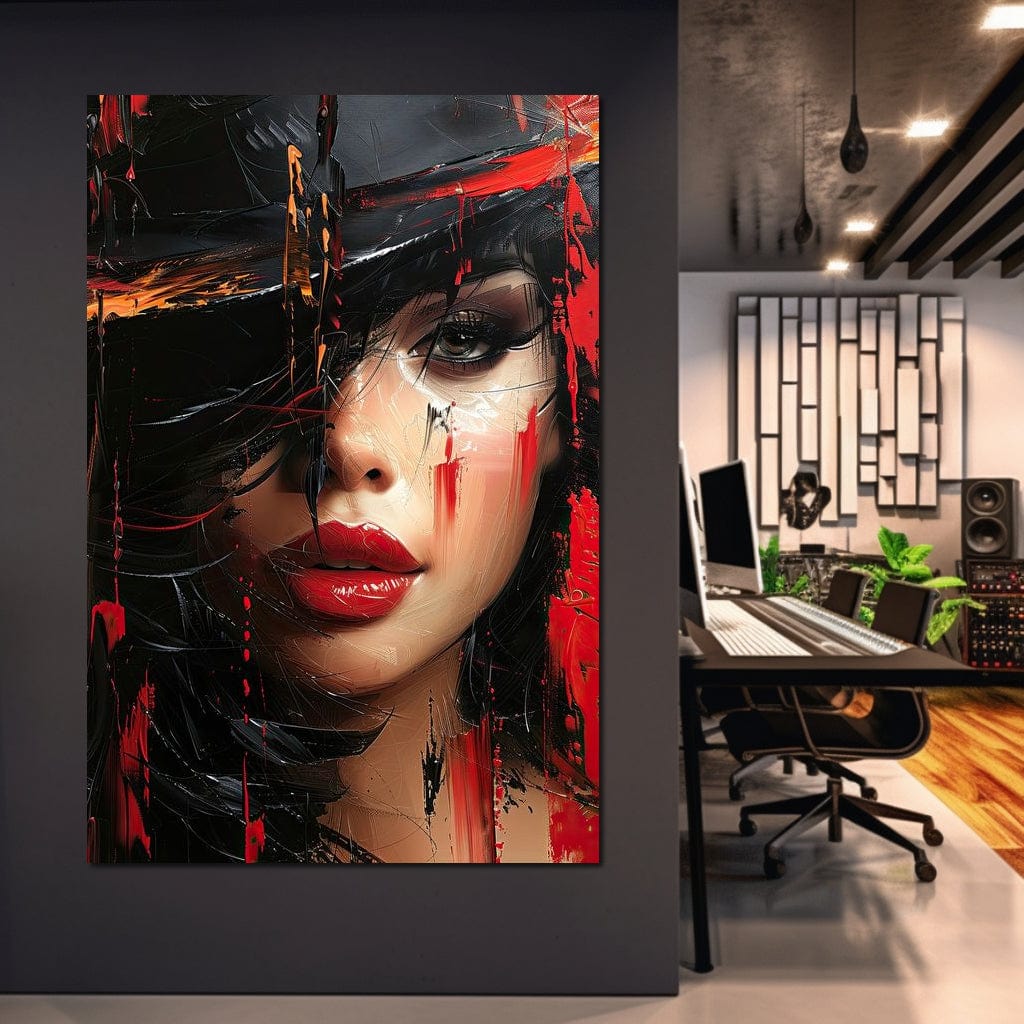 Sable Shroud of Passion Canvas Wall Art