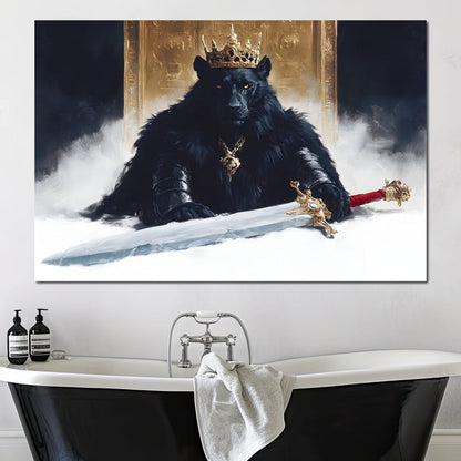 Sovereign Panther Knight Canvas Wall Art