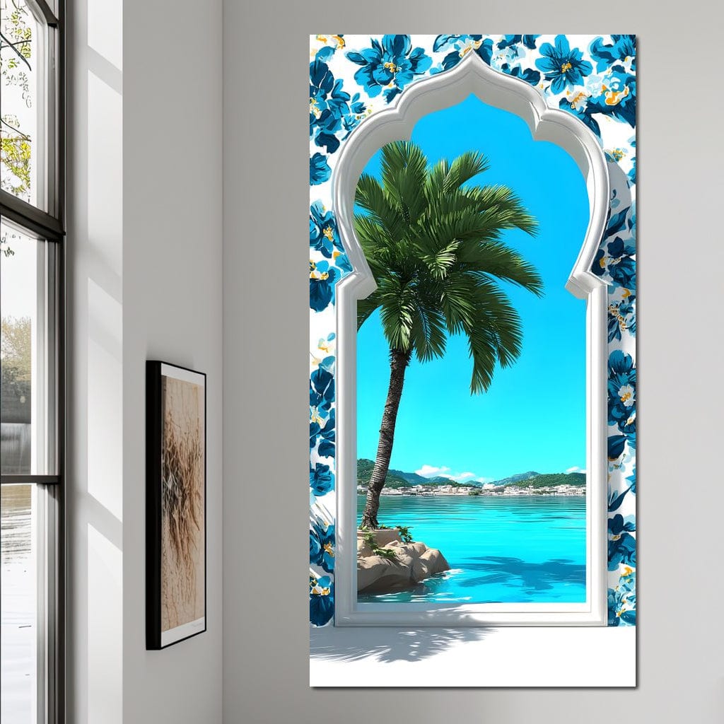 Tropical Window to Tranquility Canvas Wall Art