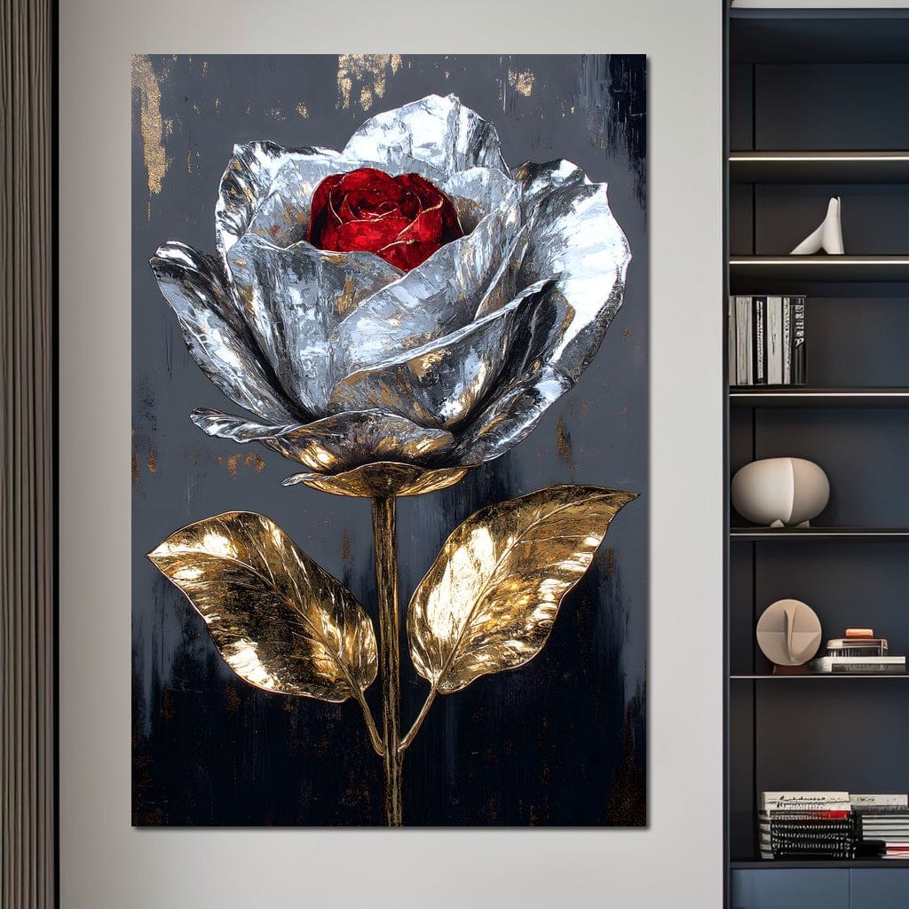 Gilded Petal Enchantment Canvas Wall Art