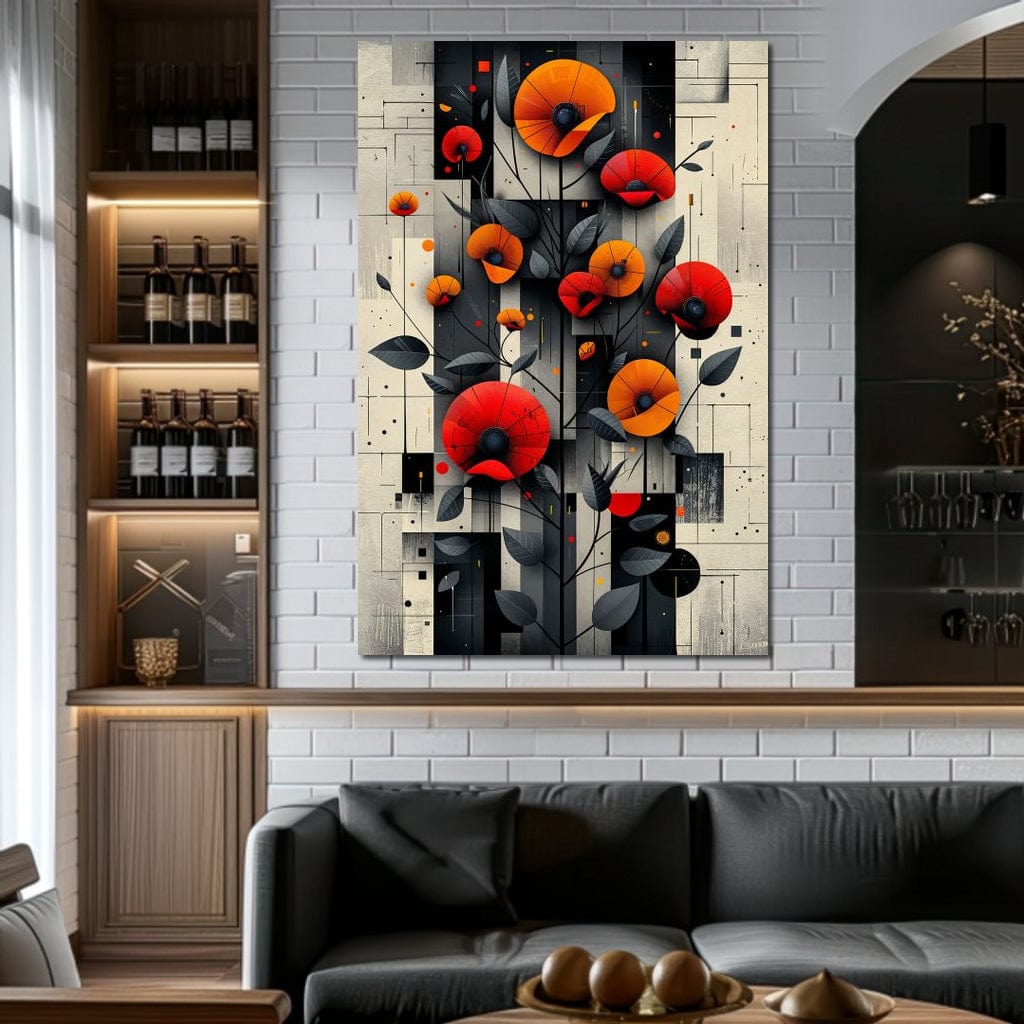 Spectral Monochrome Blooms Canvas Wall Art