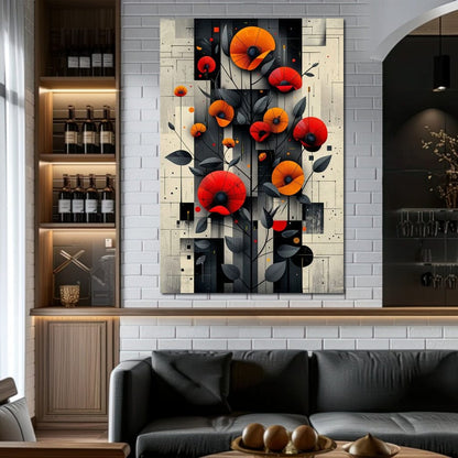 Spectral Monochrome Blooms Canvas Wall Art
