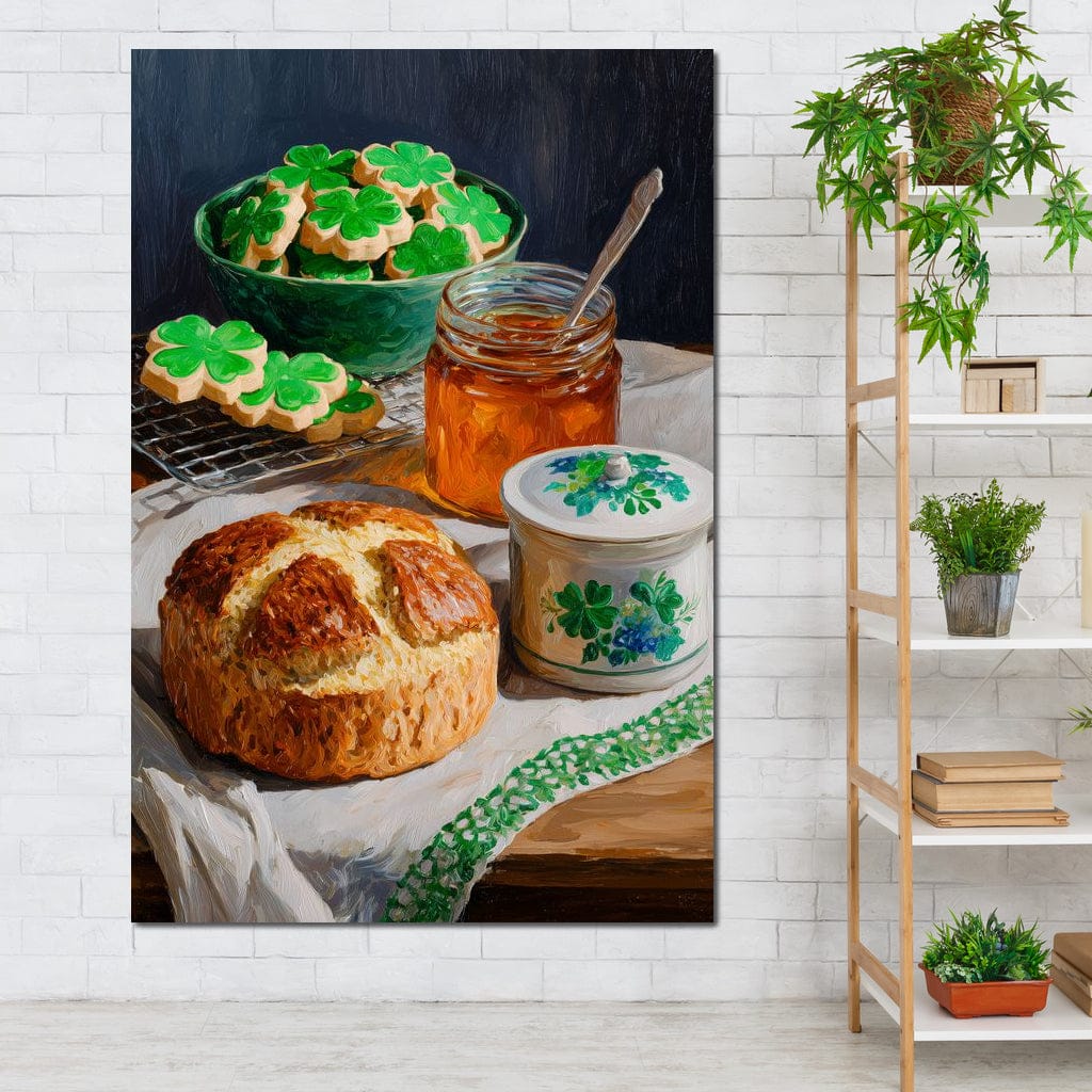 Shamrock Cookies Honey Loaf Canvas Wall Art