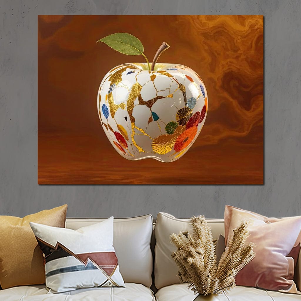 The Kintsugi Apple Canvas Wall Art